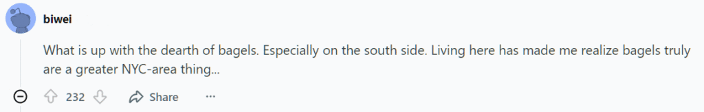 Chicago bagel complaints